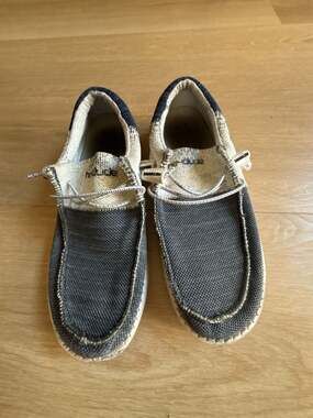 HEYDUDE Wally Sox Tri Fans Navy White Casual Slip-On Shoes